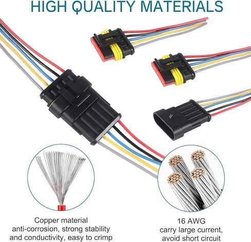 3 PACK 5 Pin Way Electrical Wire Connector Male Female Plug Socket Quick Disconnect Waterproof Plug Play for Car, Truck, Boat, and Other Wire Connections in Saudi Arabia
