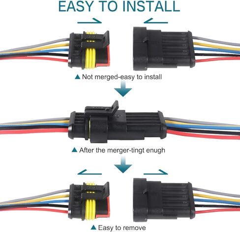 3 PACK 5 Pin Way Electrical Wire Connector Male Female Plug Socket Quick Disconnect Waterproof Plug Play for Car, Truck, Boat, and Other Wire Connections in Saudi Arabia