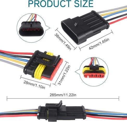 3 PACK 5 Pin Way Electrical Wire Connector Male Female Plug Socket Quick Disconnect Waterproof Plug Play for Car, Truck, Boat, and Other Wire Connections in Saudi Arabia