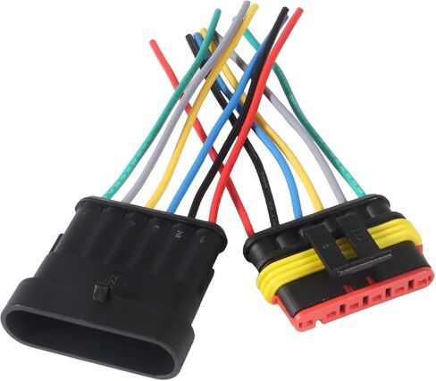 2 PACK 6 Pin Way Waterproof Electrical Wire Connector Plug Automotive Wire Connectors Plug with Wire AWG Marine in Saudi Arabia