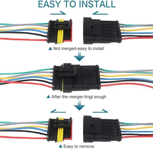 2 PACK 6 Pin Way Waterproof Electrical Wire Connector Plug Automotive Wire Connectors Plug with Wire AWG Marine in Saudi Arabia