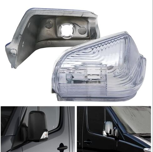 Zenger Auto Side Mirror Set Turn Signal Indicator Light Cover with Bulb for Mercedes Benz Sprinter W906 VW Crafter 2006-2021 0018229220 0018229120 in Saudi Arabia