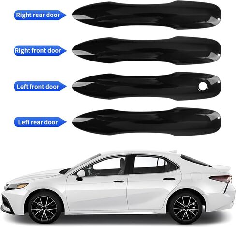 Car Door Handle Cover for Toyota Camry 2018-2026，Corolla 2020-2026，Corolla Cross 2021-2026，Avalon 2019-2022，Pruis Hatchback 2016-2019 Hybrid Auto Exterior Accessories【No 2 Smart Entry Holes】 in Saudi Arabia