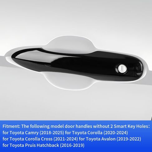 Car Door Handle Cover for Toyota Camry 2018-2026，Corolla 2020-2026，Corolla Cross 2021-2026，Avalon 2019-2022，Pruis Hatchback 2016-2019 Hybrid Auto Exterior Accessories【No 2 Smart Entry Holes】 in Saudi Arabia