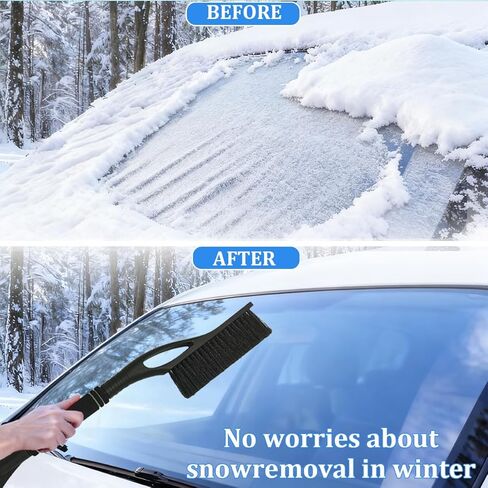 Car Snow Brush and Ice Scraper, Vehicle Windshield Scraper Deicer with Ergonomic Foam Grip, Detachable Automotive Snow Removal Tool Accessories, Universal for SUV Truck Sedan (Red) in Saudi Arabia