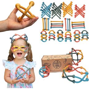 Sensory Kit – 60-Piece Building Set for Kids Ages 5+ | Building & Construction Toy | Travel STEM Activity and Creativity Booster | 100% Food-Grade Silicone, Dishwasher Safe in Saudi Arabia