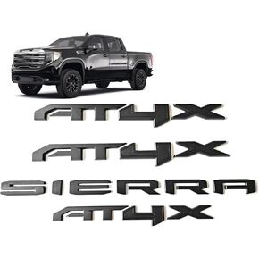 4Pcs New Doors Rear AT4X Nameplate 3D Emblems Badge Replacement for 2023-2026 Sierra 1500 (Gloss Black) in Kuwait