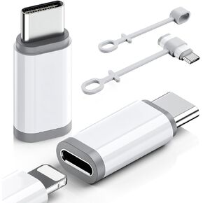 4 عبوات لمحول Lightning إلى USB C، محول Lightning Female إلى USB C Male لهاتف iPhone 15، iPad Pro، أجهزة النوع C، موصل شاحن النوع C، دعم الشحن ونقل البيانات، وليس للصوت/OTG/الميكروفون in Kuwait