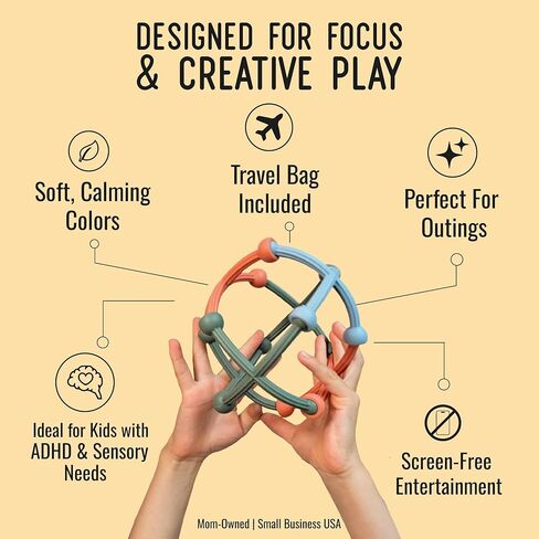 Sensory Kit – 60-Piece Building Set for Kids Ages 5+ | Building & Construction Toy | Travel STEM Activity and Creativity Booster | 100% Food-Grade Silicone, Dishwasher Safe in Saudi Arabia