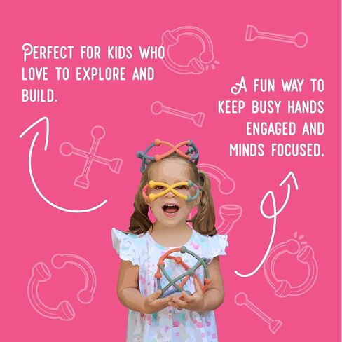 Sensory Kit – 60-Piece Building Set for Kids Ages 5+ | Building & Construction Toy | Travel STEM Activity and Creativity Booster | 100% Food-Grade Silicone, Dishwasher Safe in Saudi Arabia