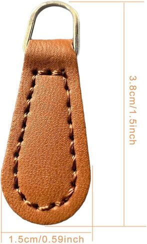 2Pcs Zipper Pulls Zipper Heads PU Leather for Repair Replacement Pullers Pull Tabs for Purses Backpacks Bag Luggage Suitcase, Brown in Saudi Arabia