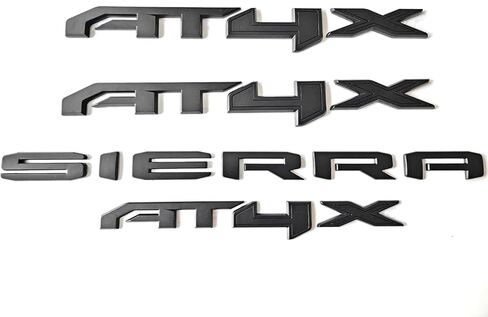 4Pcs New Doors Rear AT4X Nameplate 3D Emblems Badge Replacement for 2023-2026 Sierra 1500 (Gloss Black) in Saudi Arabia