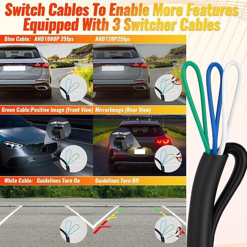 Ultra-Clear 1080P AHD Backup Camera - 170° Wide Angle Rear View Camera with Super Night Vision, IP69K Waterproof, 6-Layer Glass Lens, Universal Parking Camera for 12V Cars, Trucks, SUVs, RVs in Saudi Arabia