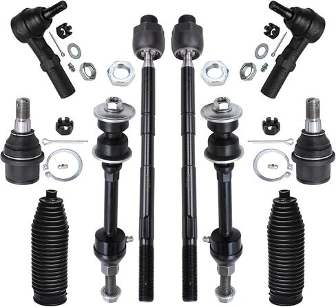 Detroit Axle - 2WD Front 10pc Suspension Kit for 2003-2010 Dodge Ram 2500 3500, 2 Lower Ball Joints 2 Sway Bar Links 4 Inner & Outer Tie Rods 2 Boots 2004 2005 2006 2007 2008 2009 Replacement in Saudi Arabia
