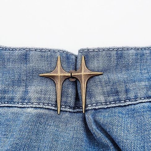 1 Pair Pant Waist Tightener Adjustable Jeans Button Pin for Waist Smaller Jean Buttons for Loose Jeans Pants Button Tightener (Brown) in Saudi Arabia