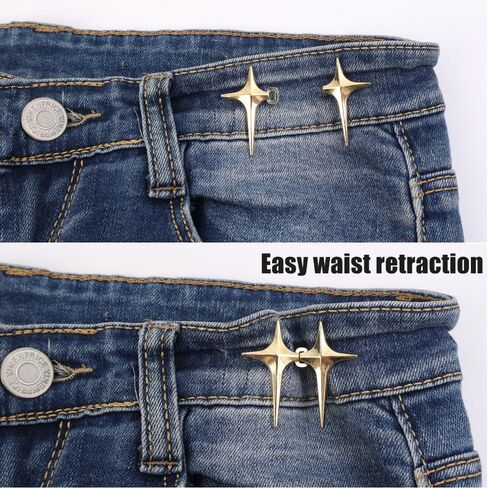 1 Pair Pant Waist Tightener Adjustable Jeans Button Pin for Waist Smaller Jean Buttons for Loose Jeans Pants Button Tightener (Brown) in Saudi Arabia