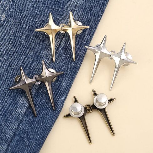 1 Pair Pant Waist Tightener Adjustable Jeans Button Pin for Waist Smaller Jean Buttons for Loose Jeans Pants Button Tightener (Brown) in Saudi Arabia