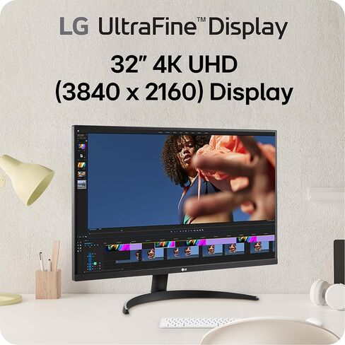 LG 32UR500K-B Ultrafine 32-inch 4K UHD (3840x2160) Computer Monitor HDR10 Built-in Speaker 5Wx2 OnScreen Control Reader Mode Flicker Safe Borderless Design HDMIx2 DisplayPort Black in Kuwait