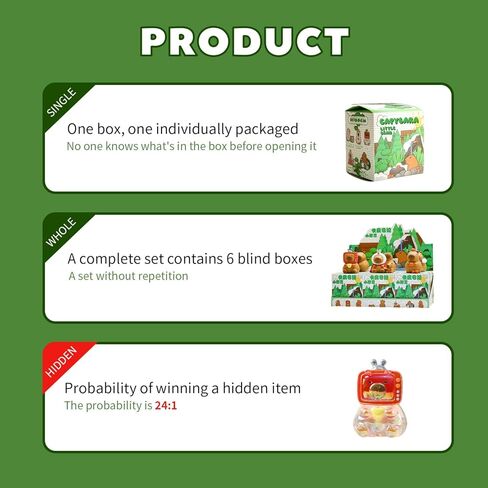 Capybara Blind Box Figures, Random Design Action Figures Collectible Toys Home Decorations, Single Box in Saudi Arabia