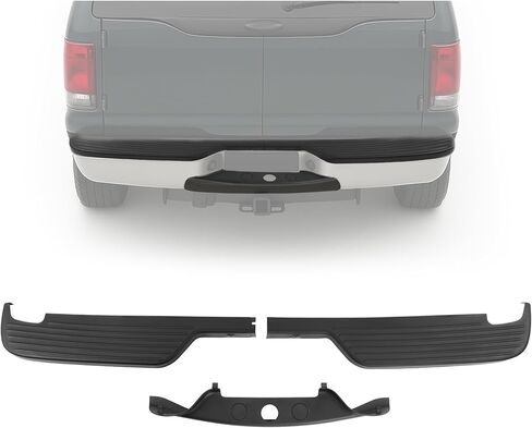 KUAFU Rear Bumper Step Pad Kit Compatible with 2000-2005 Ford Excursion Replacement for FO1191151 FO1191116 3C7Z-17B807-AAB XL3Z-17B807-AAA Top & Lower Pad PP Plastic Black in Saudi Arabia