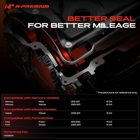 طقم غطاء صمام المحرك A-Premium متوافق مع Ford Escape 2009-2012، Fusion 2010-2012 وMazda Tribute 2009-2011 وMercury Mariner 2009-2011، Milan 2010-2011، V6 3.0L in Saudi Arabia