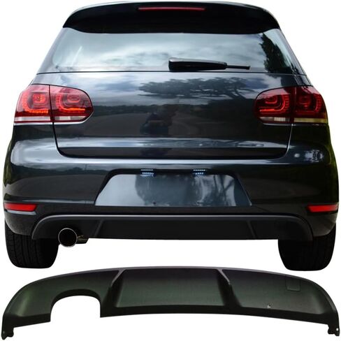 ناشر خلفي متوافق مع 2010-2014 Volkswagen VW Golf MK6، ناشر شفة المصد الخلفي منفذ كاتم صوت واحد من IKON MOTORSPORTS in Kuwait