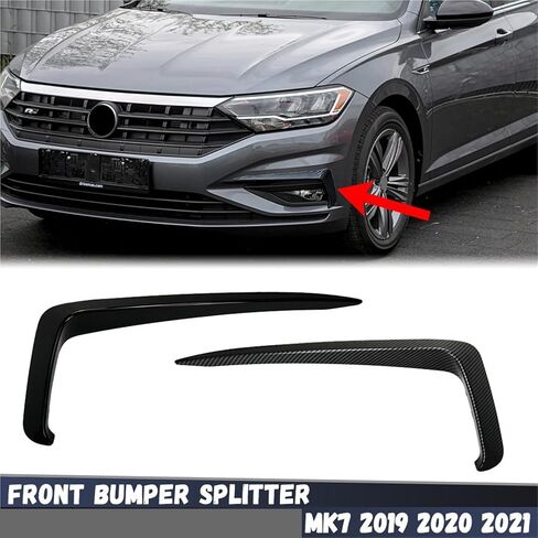 Front Bumper Spoiler Splitter Air Vent Fog Lamp Grille Trim Compatible for VW Jetta MK7 GLI S SE SEL R Line 2019 2020 2021(Glossy Black) in Saudi Arabia