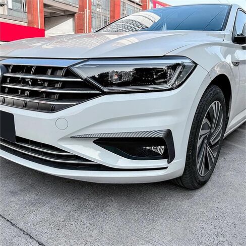 Front Bumper Spoiler Splitter Air Vent Fog Lamp Grille Trim Compatible for VW Jetta MK7 GLI S SE SEL R Line 2019 2020 2021(Glossy Black) in Saudi Arabia