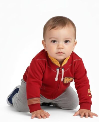 سترة TANGDIAABBCC KKA Fred Rogers Company للأولاد دانيال تايجر بغطاء للرأس مع أذنين، أحمر، مقاس 4T in Kuwait