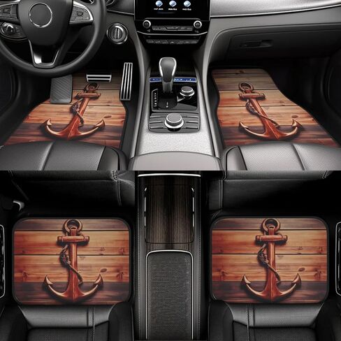 Artistic Fabric Car Floor Mats-Non-Slip Rubber Backing,Front (26.8x17.3in) & Rear (13x17.3in) Set-Water Absorbing, Durable Automotive Floor Liners with Stylish Patterns,Butterfly in Saudi Arabia