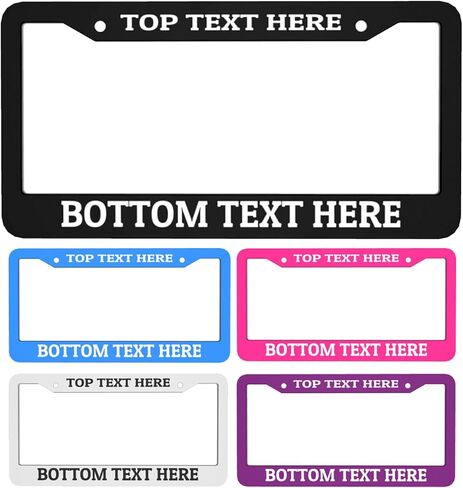 Custom License Plate Personalized Design Aluminum Front Car Tags Decor Vanity Tag 6x12 Inch Your Own Plates with Photo Text Logo, White-52 in Kuwait