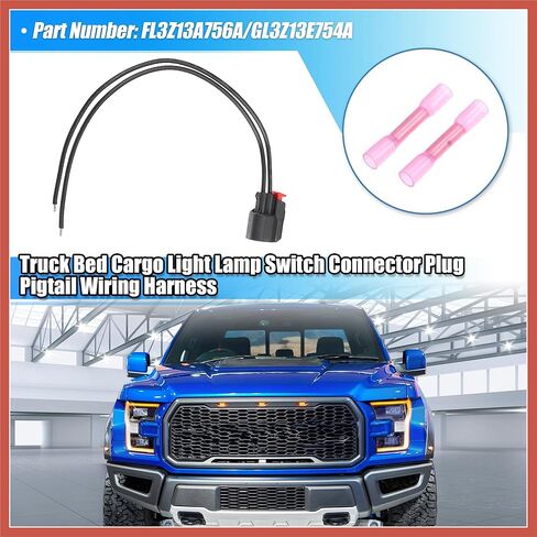ACROPIX 1 Set Truck Bed Cargo Light Lamp Switch Connector Plug Pigtail Wiring Harness for Ford F-150 F-250 F-350 No.FL3Z13A756A/GL3Z13E754A Car Parts in Saudi Arabia