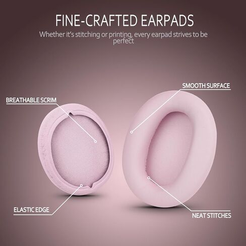 Krone Kalpasmos Replacement Earpads Compatible with Sony WH-CH720N, Protein Leather Memory Foam Replacement Ear Cushion, White in Kuwait