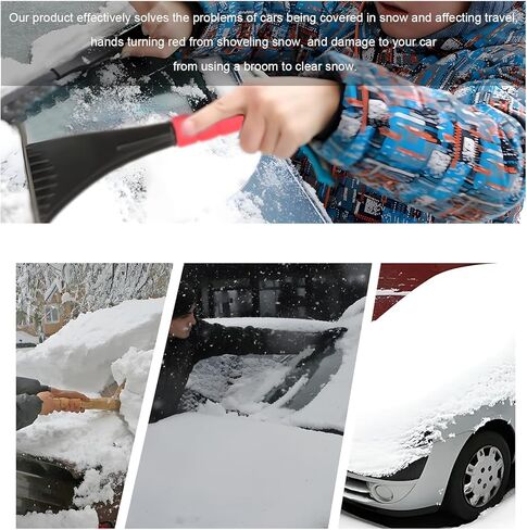 Ice Scraper for Car Windshield, Scratch-Free Snow Frost Ice Removal Tool with Comfortable Foam Grip, Universal Winter Frost Scrapers Cleaning Tool for Cars Trucks SUVs Window (Red) in Saudi Arabia