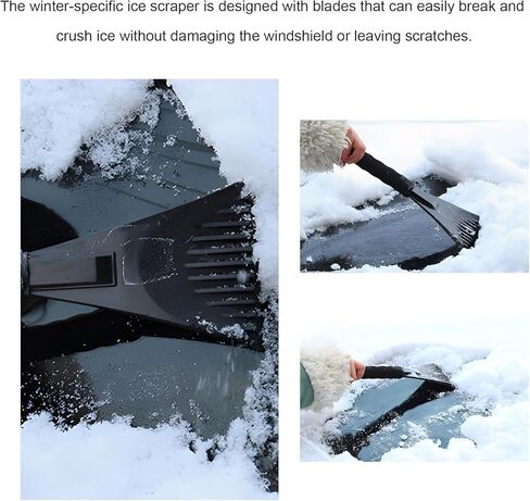 Ice Scraper for Car Windshield, Scratch-Free Snow Frost Ice Removal Tool with Comfortable Foam Grip, Universal Winter Frost Scrapers Cleaning Tool for Cars Trucks SUVs Window (Red) in Saudi Arabia