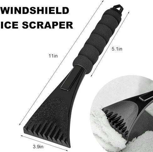Ice Scraper for Car Windshield, Scratch-Free Snow Frost Ice Removal Tool with Comfortable Foam Grip, Universal Winter Frost Scrapers Cleaning Tool for Cars Trucks SUVs Window (Red) in Saudi Arabia