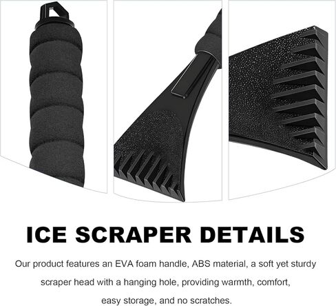 Ice Scraper for Car Windshield, Scratch-Free Snow Frost Ice Removal Tool with Comfortable Foam Grip, Universal Winter Frost Scrapers Cleaning Tool for Cars Trucks SUVs Window (Red) in Saudi Arabia
