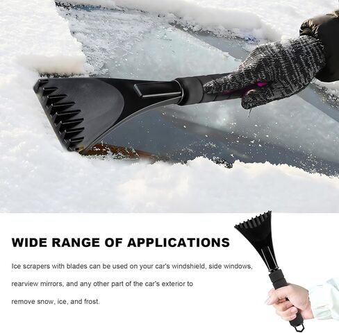 Ice Scraper for Car Windshield, Scratch-Free Snow Frost Ice Removal Tool with Comfortable Foam Grip, Universal Winter Frost Scrapers Cleaning Tool for Cars Trucks SUVs Window (Red) in Saudi Arabia