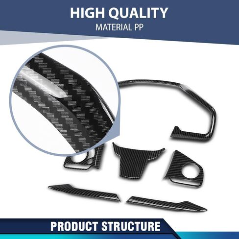 PIT66 Wheel Cover Trims Compatible with Honda Civic 2016 2017 2018 2019 Carbon Fiber Black in Saudi Arabia