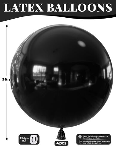 36 Inch White Balloons - Giant Balloons Jumbo White Latex Balloon Extra Large Round Balloon for Christmas Wedding Bridal Birthday Bachelorette Party Decorations (4Pcs), Photo Shoot in Kuwait