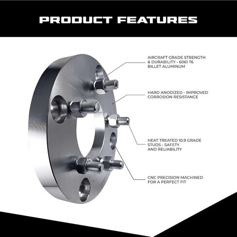 ezaccessory محولات العجلات 4x156 إلى 5x4.5 (5x114.3) | يناسب معظم عجلات Polaris وعجلات التثبيت الأربعة من Polaris RZR Turbo R أو Pro R | 1 بوصة سميكة | 12x1.5 ترصيع in Saudi Arabia
