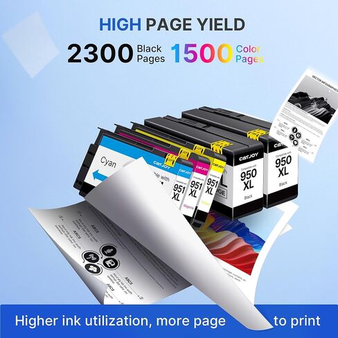 مجموعة خراطيش الحبر 950XL و951XL بديلة لخراطيش الحبر HP 950 951 / 950XL 951XL المتوافقة مع HP OfficeJet Pro 8600 8610 8615 8620 8100 8630 8660 8640 276DW 251DW (5 عبوات 950) 951XL) in Kuwait