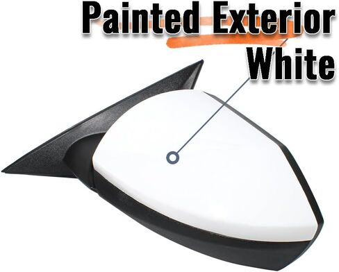 Left Driver Side door Mirror fit for 2021 2022 2023 Hyundai Elantra | Power Adjust | Heated | with Blind Spot | White Paint | 7 Pins | rear view mirror | Power Glass| 87610AB060 in Saudi Arabia