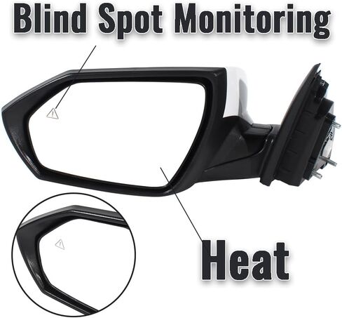 Left Driver Side door Mirror fit for 2021 2022 2023 Hyundai Elantra | Power Adjust | Heated | with Blind Spot | White Paint | 7 Pins | rear view mirror | Power Glass| 87610AB060 in Saudi Arabia