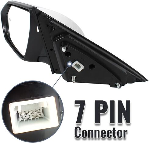 Left Driver Side door Mirror fit for 2021 2022 2023 Hyundai Elantra | Power Adjust | Heated | with Blind Spot | White Paint | 7 Pins | rear view mirror | Power Glass| 87610AB060 in Saudi Arabia