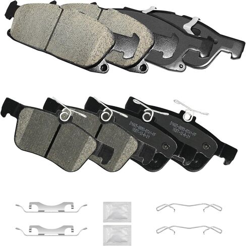 Ceramic Disc Brake Pads Kits Front and Rear, Fit for 2015 2016 2017 2018 2019 2020 2021 2022 Ford Edge 2.0L Titanium SE SEL,2016-2018 Lincoln MKX,2019-2023 Lincoln Nautilus FWD (D1818, D1665) in Kuwait