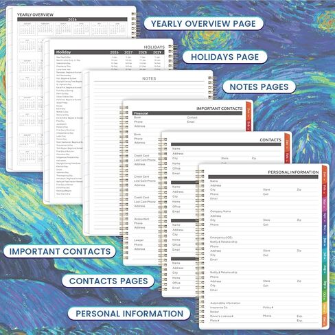2026-2028 Monthly Planner - 3 Year Monthly Planner/Calendar 2026-2028, Jan. 2026 - Dec. 2028, 9" x 11", 3 Year Calendar 2026-2027-2028 with 36 Colorful Tabs, Notes Pages, Inner Pocket, Holidays in Saudi Arabia