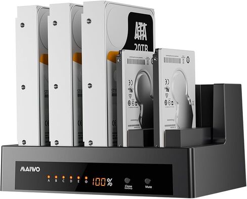 4 Bay Hard Drive Docking Station, MAIWO Hard Drive Duplicator with LED Display,80TB Expansion, Tool-free Design in Kuwait