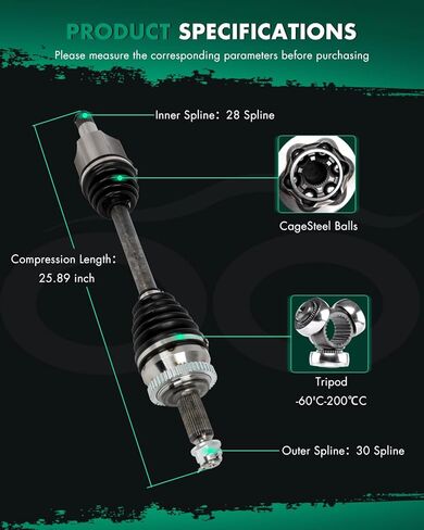 CV Axle Shaft Assembly Front Left for Hyundai Azera 3.3L,for Hyundai Azera 3.8L,for Hyundai Sonata 3.3L 2006-2011 66-3494 FWD in Saudi Arabia
