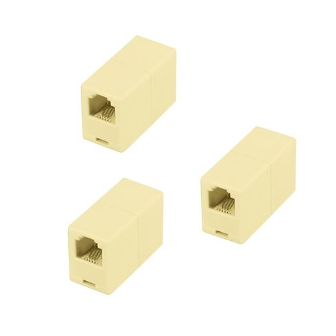 3 Pack Phone Line Connector Coupler, RJ11 6P4C Modular Female to Female Straight Telephone Extension Cord Coupler Adapter Jack - Black in Saudi Arabia